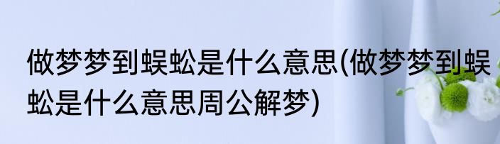 做梦梦到蜈蚣是什么意思(做梦梦到蜈蚣是什么意思周公解梦)