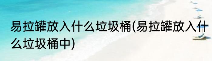 易拉罐放入什么垃圾桶(易拉罐放入什么垃圾桶中)