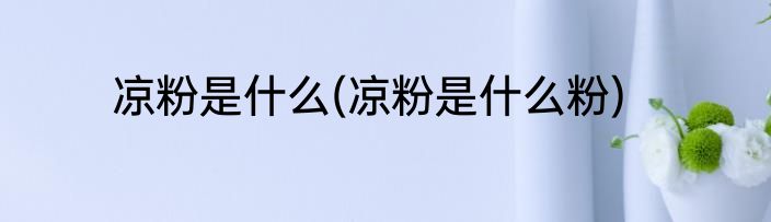 凉粉是什么(凉粉是什么粉)