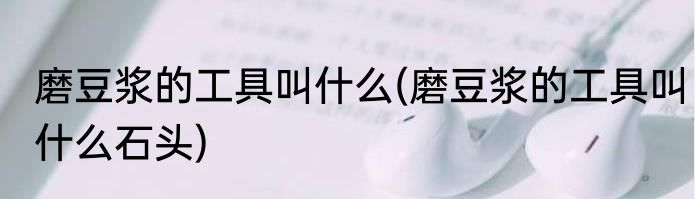 磨豆浆的工具叫什么(磨豆浆的工具叫什么石头)