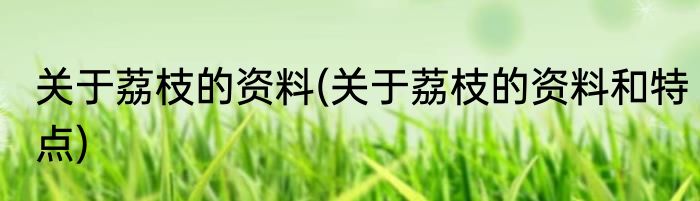 关于荔枝的资料(关于荔枝的资料和特点)