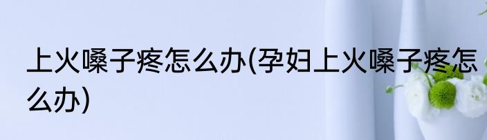上火嗓子疼怎么办(孕妇上火嗓子疼怎么办)