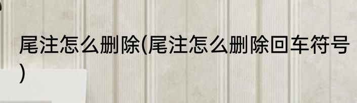 尾注怎么删除(尾注怎么删除回车符号)