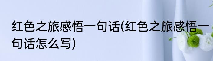 红色之旅感悟一句话(红色之旅感悟一句话怎么写)