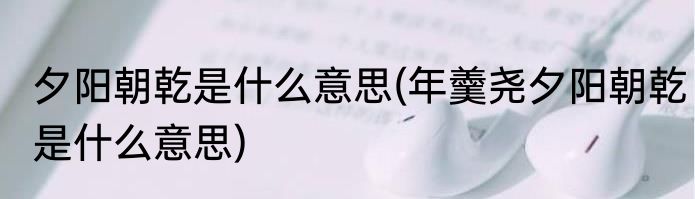 夕阳朝乾是什么意思(年羹尧夕阳朝乾是什么意思)