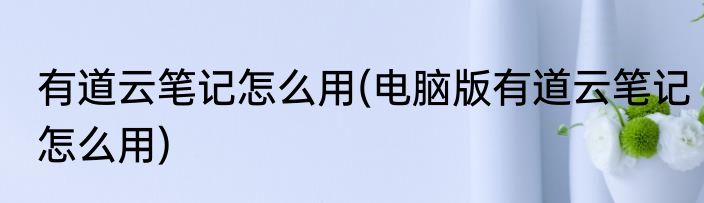 有道云笔记怎么用(电脑版有道云笔记怎么用)