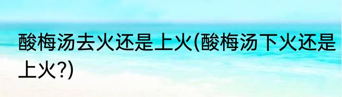 酸梅汤去火还是上火(酸梅汤下火还是上火?)