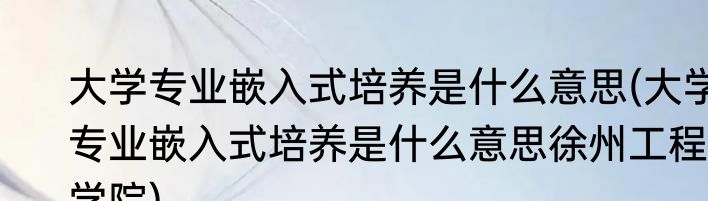 大学专业嵌入式培养是什么意思(大学专业嵌入式培养是什么意思徐州工程学院)