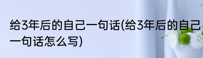 给3年后的自己一句话(给3年后的自己一句话怎么写)
