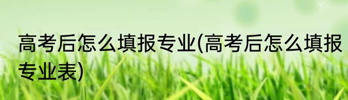 高考后怎么填报专业(高考后怎么填报专业表)
