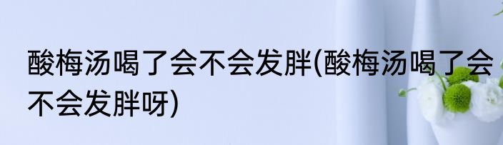 酸梅汤喝了会不会发胖(酸梅汤喝了会不会发胖呀)