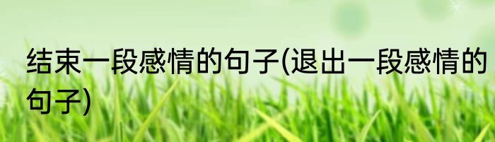 结束一段感情的句子(退出一段感情的句子)