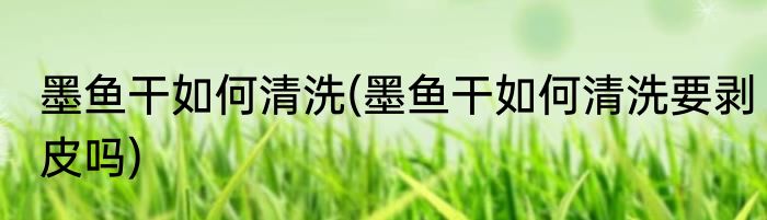 墨鱼干如何清洗(墨鱼干如何清洗要剥皮吗)