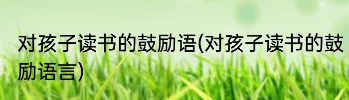 对孩子读书的鼓励语(对孩子读书的鼓励语言)
