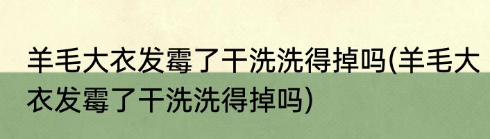 羊毛大衣发霉了干洗洗得掉吗(羊毛大衣发霉了干洗洗得掉吗)