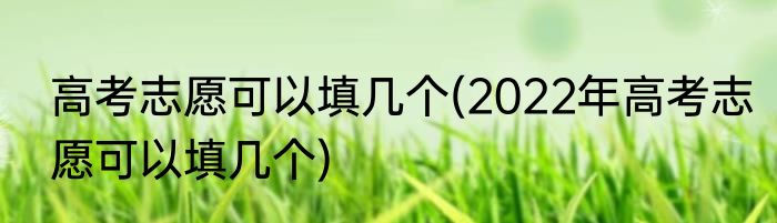 高考志愿可以填几个(2022年高考志愿可以填几个)