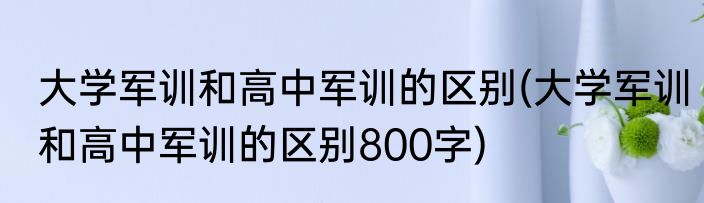 大学军训和高中军训的区别(大学军训和高中军训的区别800字)