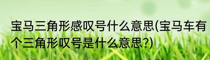 宝马三角形感叹号什么意思(宝马车有个三角形叹号是什么意思?)