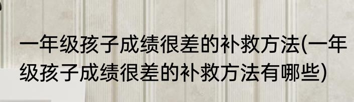 一年级孩子成绩很差的补救方法(一年级孩子成绩很差的补救方法有哪些)