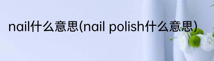 nail什么意思(nail polish什么意思)