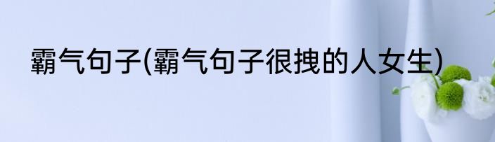霸气句子(霸气句子很拽的人女生)