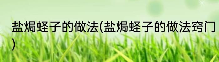 盐焗蛏子的做法(盐焗蛏子的做法窍门)