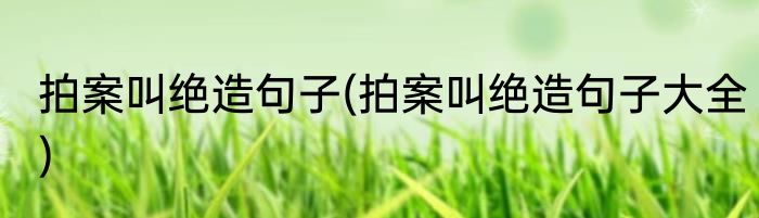 拍案叫绝造句子(拍案叫绝造句子大全)