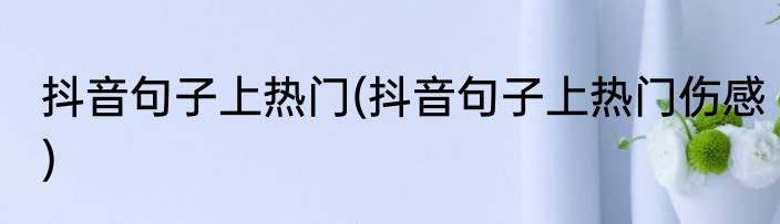 抖音句子上热门(抖音句子上热门伤感)