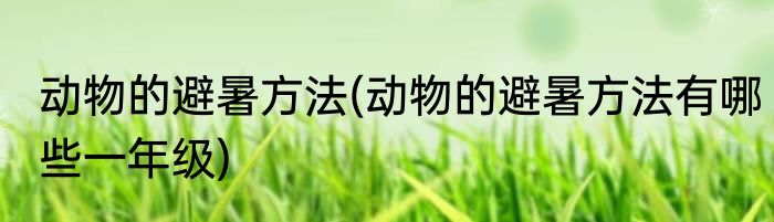 动物的避暑方法(动物的避暑方法有哪些一年级)