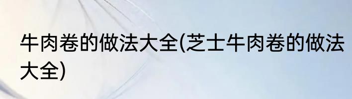 牛肉卷的做法大全(芝士牛肉卷的做法大全)