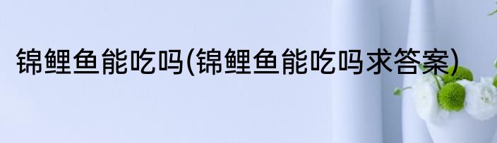 锦鲤鱼能吃吗(锦鲤鱼能吃吗求答案)