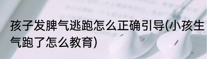 孩子发脾气逃跑怎么正确引导(小孩生气跑了怎么教育)
