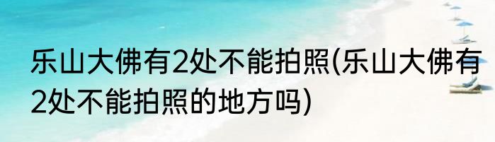 乐山大佛有2处不能拍照(乐山大佛有2处不能拍照的地方吗)