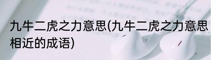 九牛二虎之力意思(九牛二虎之力意思相近的成语)