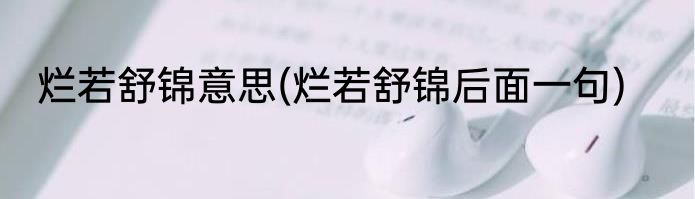 烂若舒锦意思(烂若舒锦后面一句)