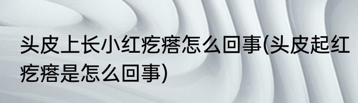 头皮上长小红疙瘩怎么回事(头皮起红疙瘩是怎么回事)