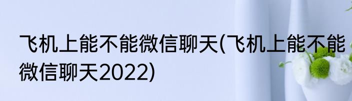 飞机上能不能微信聊天(飞机上能不能微信聊天2022)