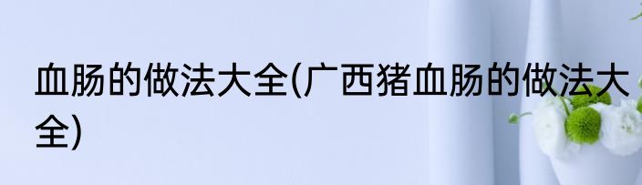 血肠的做法大全(广西猪血肠的做法大全)