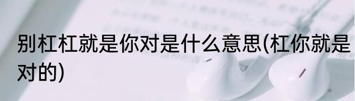 别杠杠就是你对是什么意思(杠你就是对的)