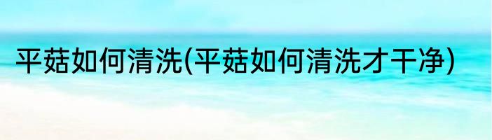 平菇如何清洗(平菇如何清洗才干净)