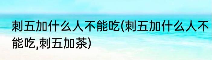 刺五加什么人不能吃(刺五加什么人不能吃,刺五加茶)
