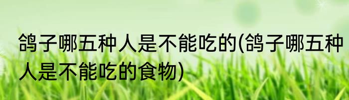 鸽子哪五种人是不能吃的(鸽子哪五种人是不能吃的食物)
