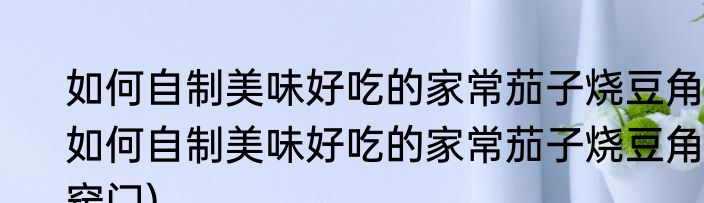 如何自制美味好吃的家常茄子烧豆角(如何自制美味好吃的家常茄子烧豆角窍门)
