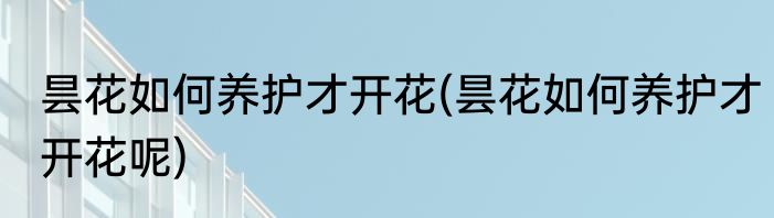 昙花如何养护才开花(昙花如何养护才开花呢)