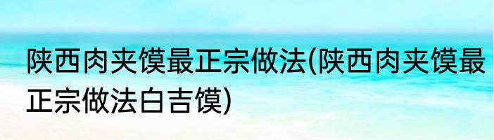 陕西肉夹馍最正宗做法(陕西肉夹馍最正宗做法白吉馍)
