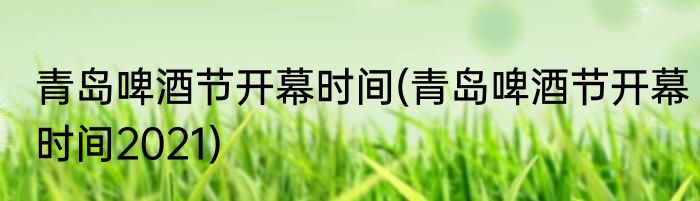 青岛啤酒节开幕时间(青岛啤酒节开幕时间2021)