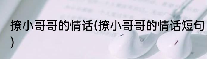撩小哥哥的情话(撩小哥哥的情话短句)