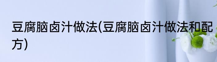 豆腐脑卤汁做法(豆腐脑卤汁做法和配方)