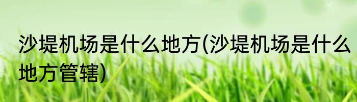 沙堤机场是什么地方(沙堤机场是什么地方管辖)