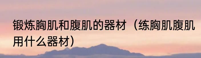 锻炼胸肌和腹肌的器材（练胸肌腹肌用什么器材）